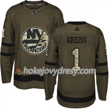 Pánské Hokejový Dres New York Islanders Thomas Greiss 1 Adidas 2017-2018 Camo Zelená Authentic
